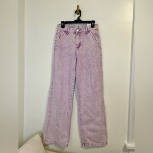 FLYING ANGEL Relaxed Fit High Rise Jeans Acid Lavendar